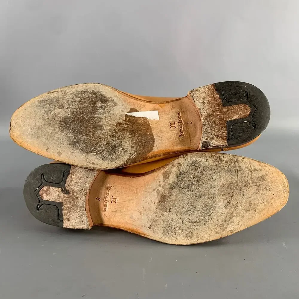 JOHN LOBB Size 9 Tan Leather Penny Loafers